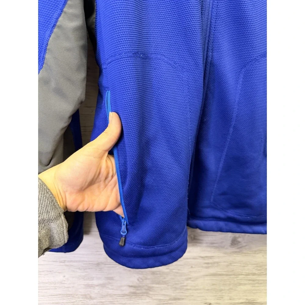 The North Face Jacket Mens M Blue Windbreaker Fleece Lined Full Zip Pockets
